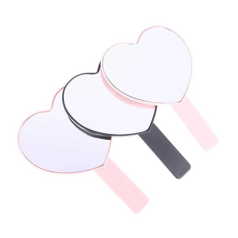 Eyelash Extension Handheld Makeup Mirror Heart shaped Makeup Mirror with Handheld Mirror Surface SPA Salon Compact Mirror Surface W240813