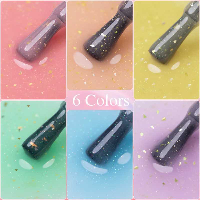 PUENTE Hema Free Extension Nail Gel Polish Crystal Sugar Colors Glitter Sequins Builder Nail Gel Semi-Permanent UV Nail VarnishM240814
