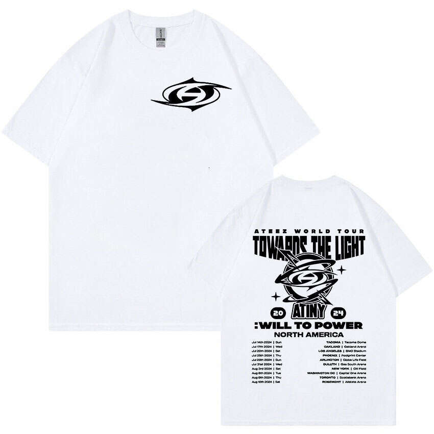 Towards Ateez The Light Will To Power World Tour New T Shirts Men Hip Hop Kpop Fashion Oversized Breathable Tees Streetwear ur ees