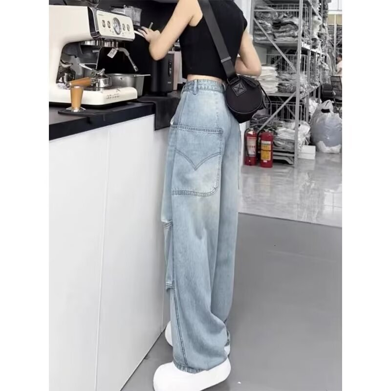 58 Women's straight loose spring autumn/winter 2024 new high waisted slim figure wide leg floor length pants