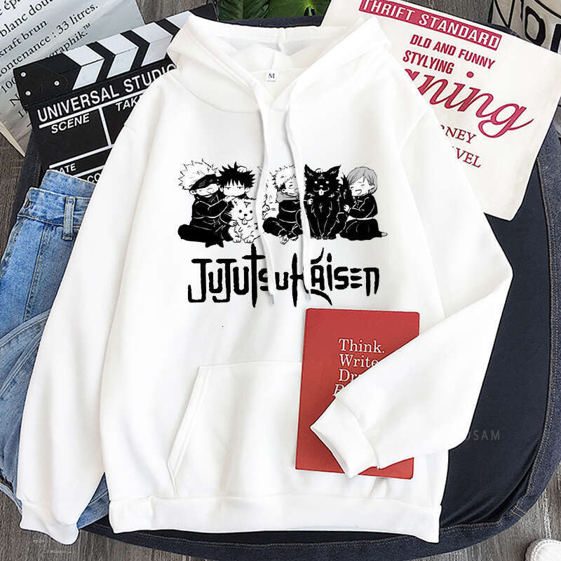 Jujutsu Anime Kaisen Kawaii Gojo Satoru Graphic Hoodie Autumn Winter Plus Size Hoodies 2023 Hot Manga Print Sweatshirts s