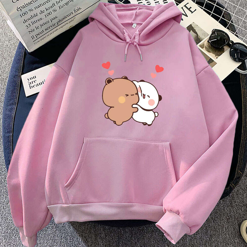 Bear Panda Bubu And Dudu Print Hooded Men Women Hoodies Plus Size Pullover Winter Warm Sweatshirt Haruku Unisex Streetwear