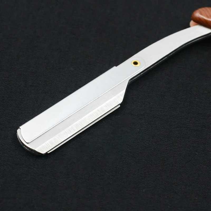 Stainless Steel Folding Shave Knife Beard Straight Razor Hair Dressing Tools Men Manual Convenience Hair Trimmer ShaverM240814