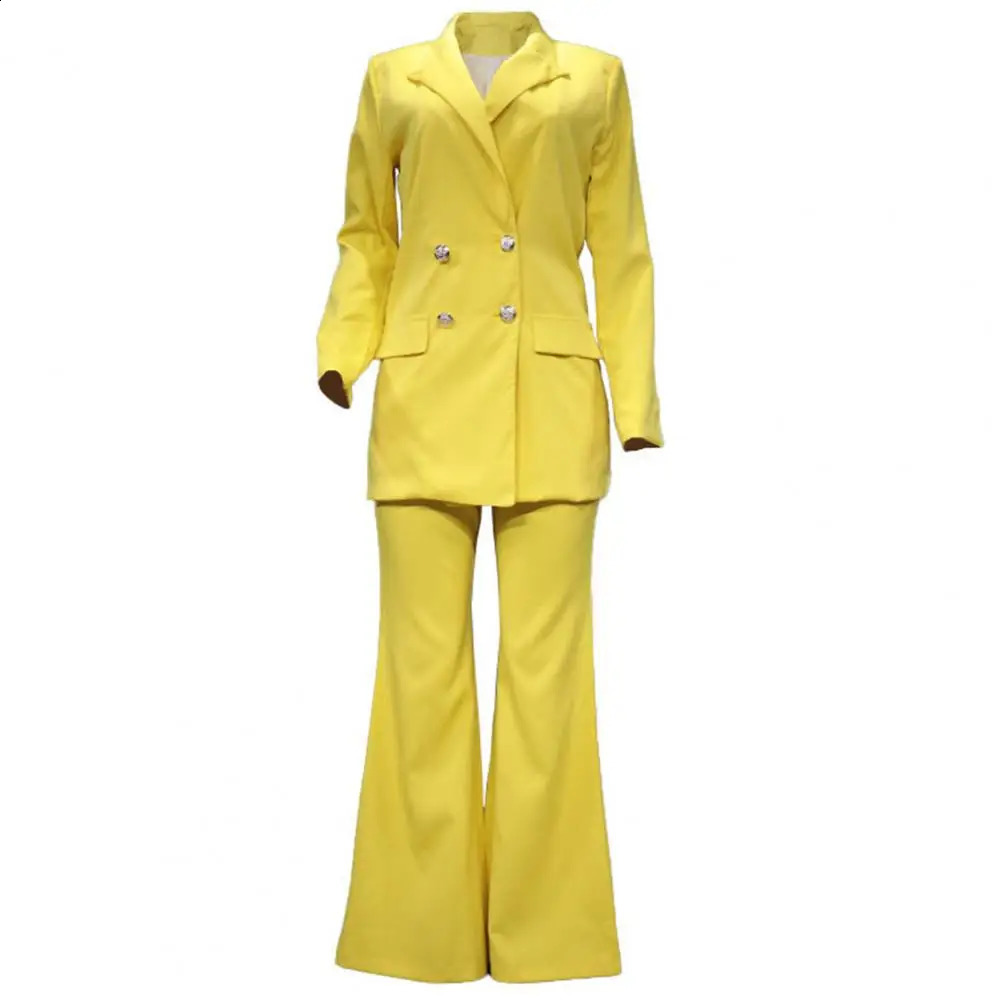 Elegant 1 Set Double Breasted Patchwork Temperament Suit Jacket Pants Long Sleeve for Wedding 240813