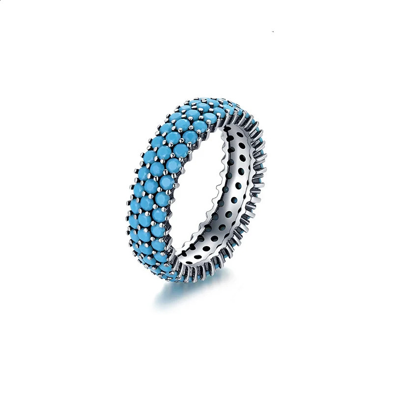 Turquoise Sterg Sier Rings for Women: Bohemian Style Jewelry 4