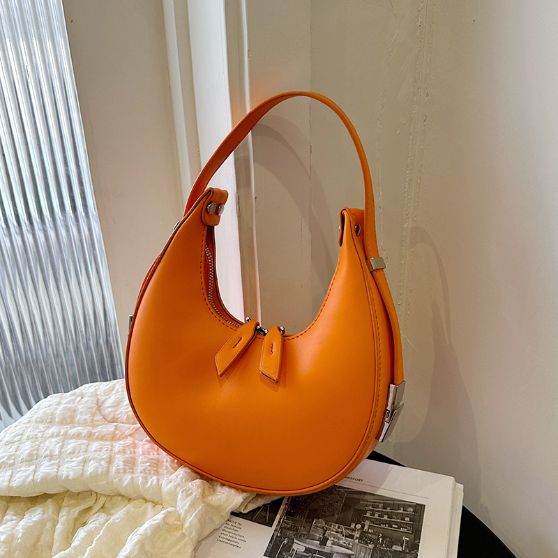 Half Moon Hobo Bag Lady Fashion Brand Underarm Bags PU Leather Small Clutch Handbag Purse Luxury Design Shoulder Bags for Women
