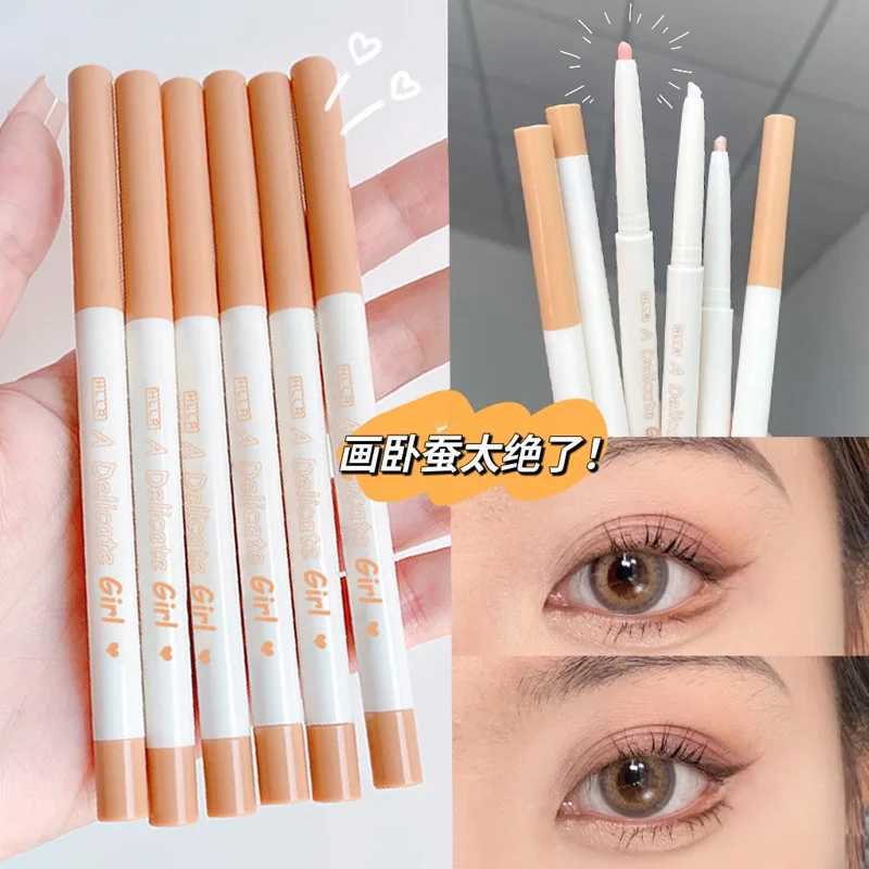 Matte Eyeliner Lying Silkworm Crease Pen Cute Eye Bags Tea Brown Eye Shadow Glitter Waterproof Eyeliner Pencil Cosmetics Makeup Y240813