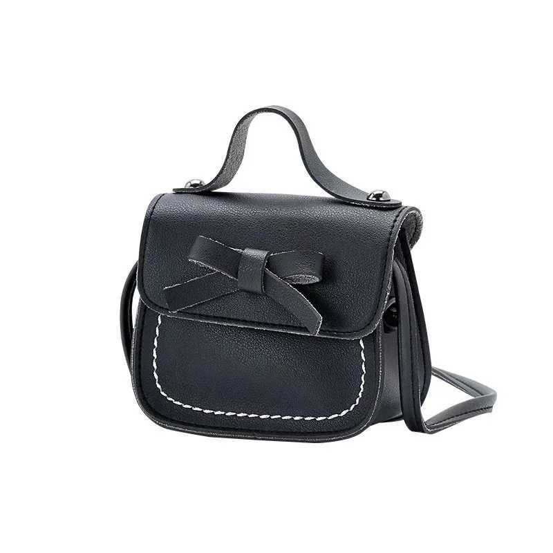 PU leather solid princess handbag childrens messenger cross body bag girls princess shoulder bag coin wallet W240813