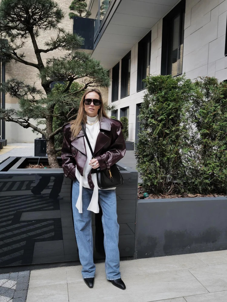 Elegant vintage wine red collar long sleeved jacket chic waistband ultrathin cut spring fashion womens street party 240808