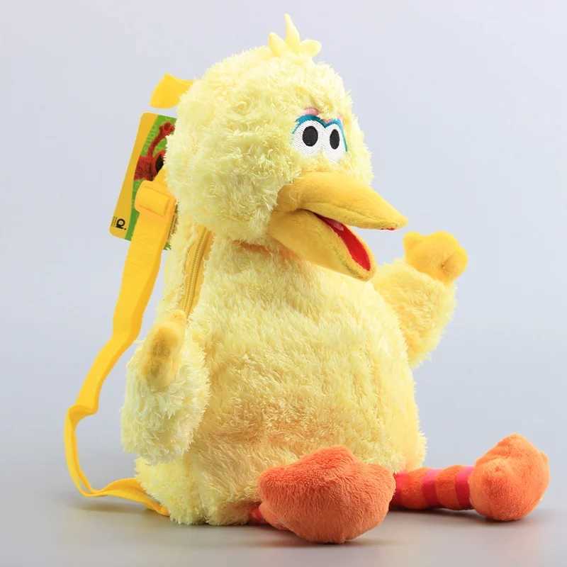 3 styles of 45cm Sesame Street plush backpack red Elmo blue biscuit human yellow big bird plush bag childrens school bag free deliveryW240813