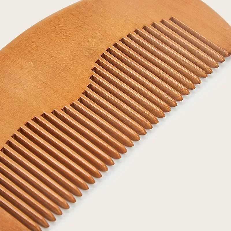 Wood grain beard comb mens mustard hair brush fine fur teeth perfect beard cream essential oil comb W240813