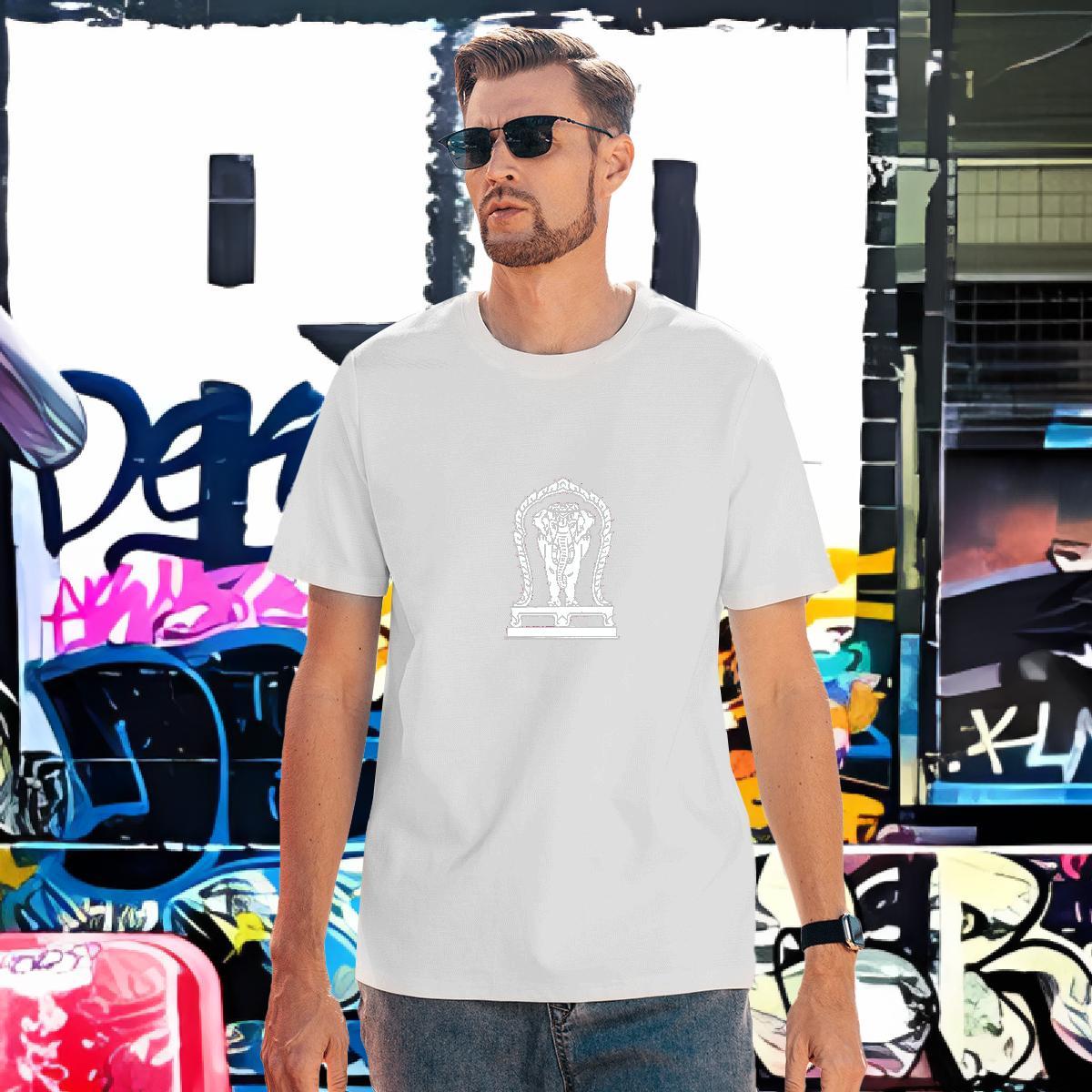 Loose Man T Shirts elephant Breathable Crew Neck Hip Hop Street Customized Print 230g Pure Cotton Men Tshirts Free Shipping Tees Shirts