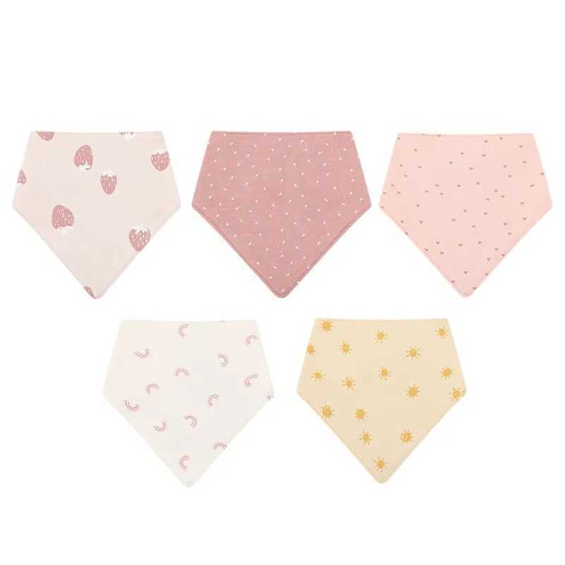 Bibs Burp Cloths Unisex Cartoon Print Baby Girl Bib Cotton 3/5Pieces Baby Boy Burp Cloths 0-12M Infant AccessoriesL4812