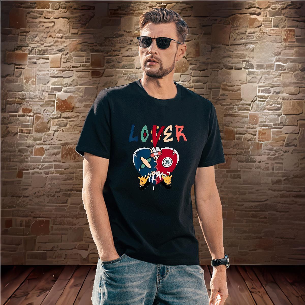 Classic letter Men T Shirts Street Men Tops Tees 230g 100% Cotton Fashion New Breathable Short Sleeve Asian Size Tee Shirt
