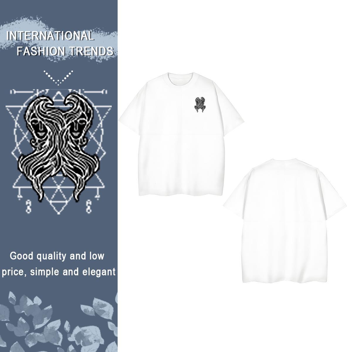 T Shirt For Man 230g 100% Cotton creature Street Breathable Short Sleeve Custom Printed Mens Tshirts Fashion Brand Clothings
