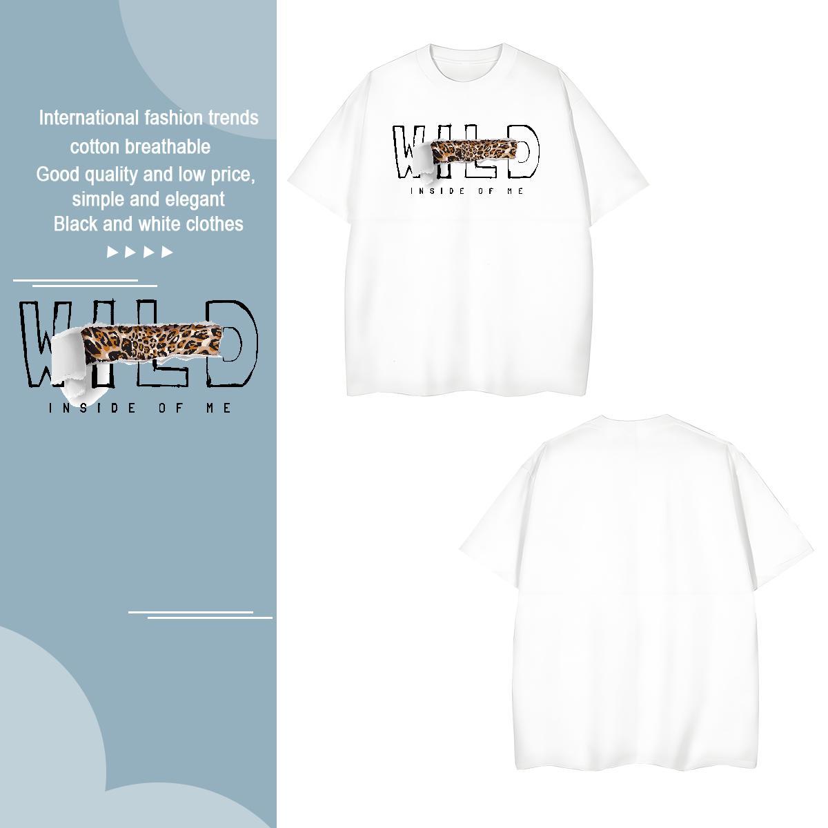 Loose Fit letter Men T Shirts Street Men Tshirts 100% Cotton 230g Casual New Crew Neck Oversized Polos