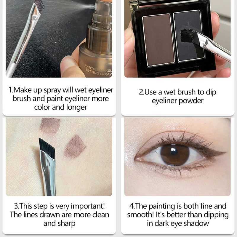 Waterproof Matte Eyeliner Powder Palette Double-color Eyebrow Powder Quick Dry Smooth Black Brown Eye Shadow Makeup Cosmetics Y240813