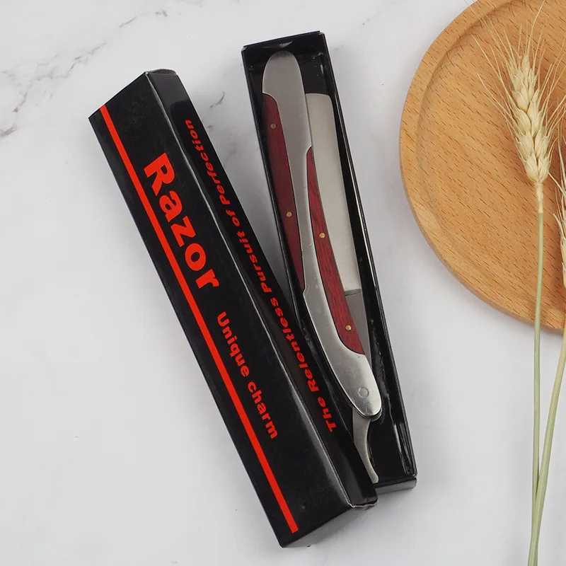 Double Color Wood Stainless Steel Old-Fashioned Shaver Manual RazorM240814
