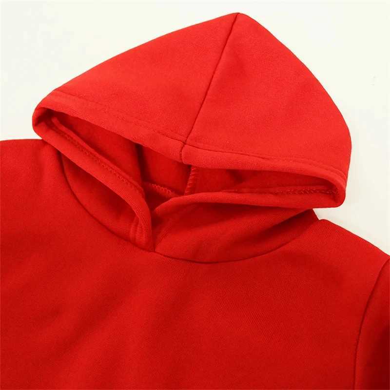 Solid color tops Clothing Kids Boys Girls Hooded coat Children 3-12 Year leisure Toddle Sweatshirt White black red yellowY240814