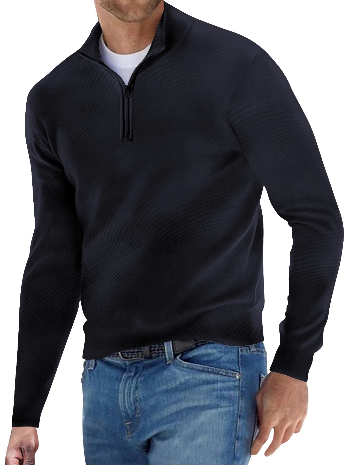 Mens sweatshirt Spring/Autumn pullover Half zip pullover mens hoodie outdoor sweatshirt autumn solid color 240823