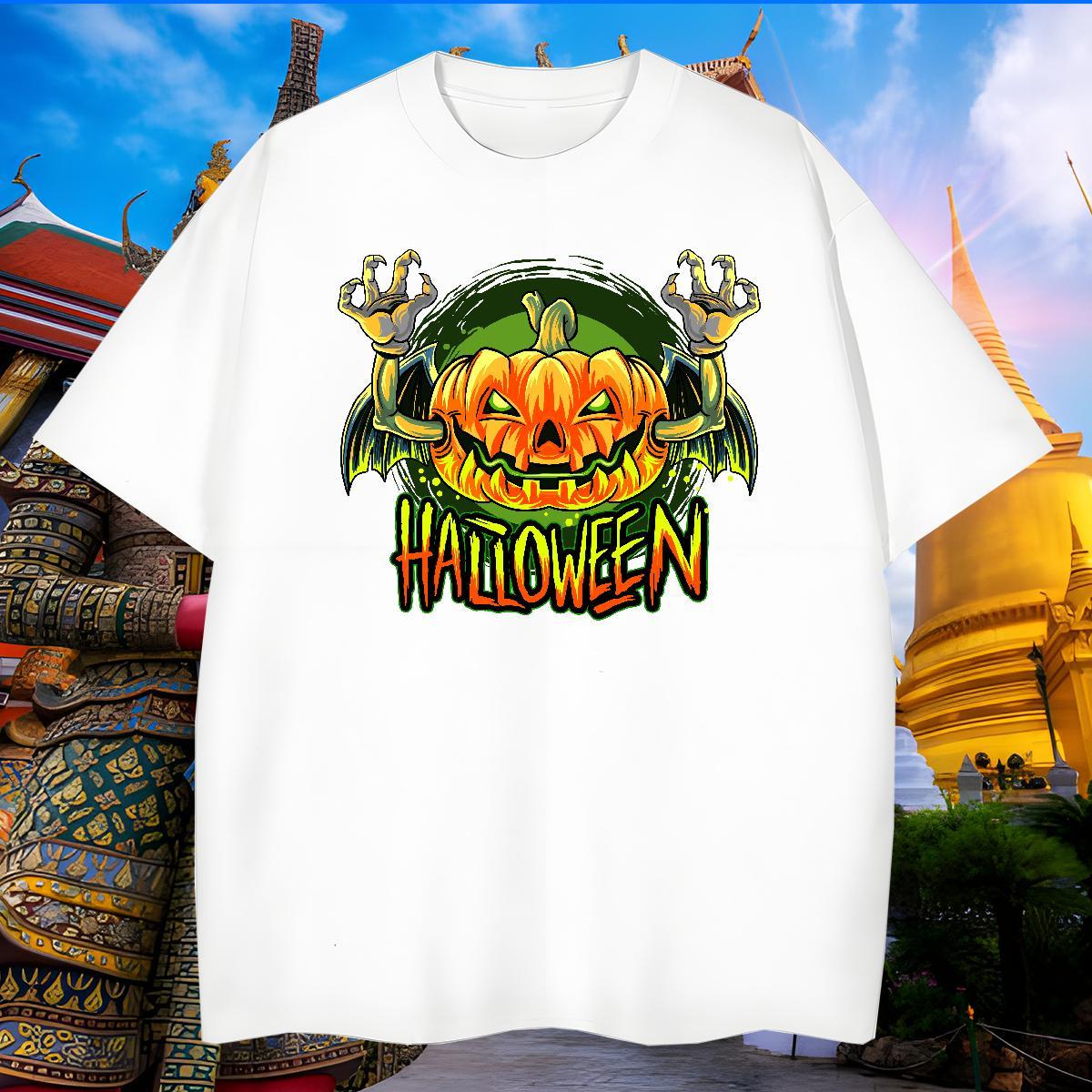 Designer T-Shirts Halloween Short Sleeve O-Neck Casual Daily Wear Plus Size Custom 230g Pure Cotton Tshirts DIY Clothes