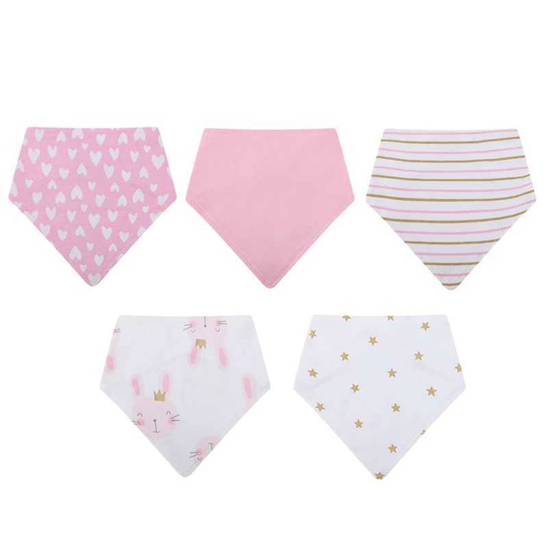 Bibs Burp Cloths Unisex Cartoon Print Baby Girl Bib Cotton 3/5Pieces Baby Boy Burp Cloths 0-12M Infant AccessoriesL4812