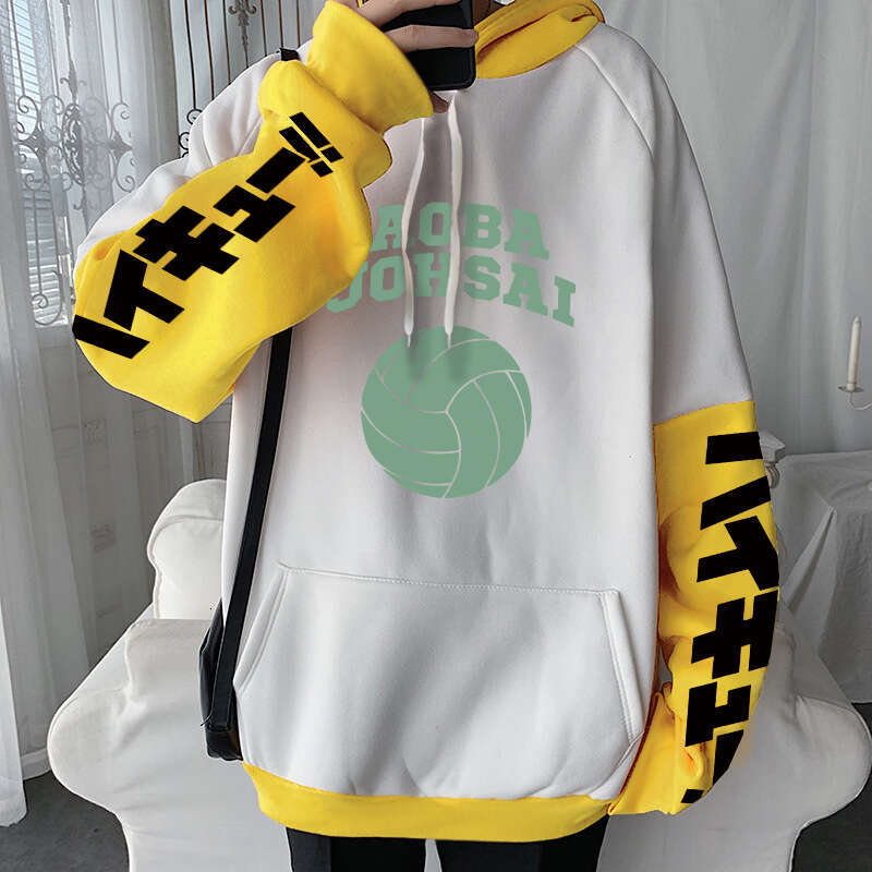 Anime Haikyuu Hoodies Haruku Aesthetics Aoba Johsai High School Graphic Men Women Long Sleeve Winter Hooded Sweatshirts
