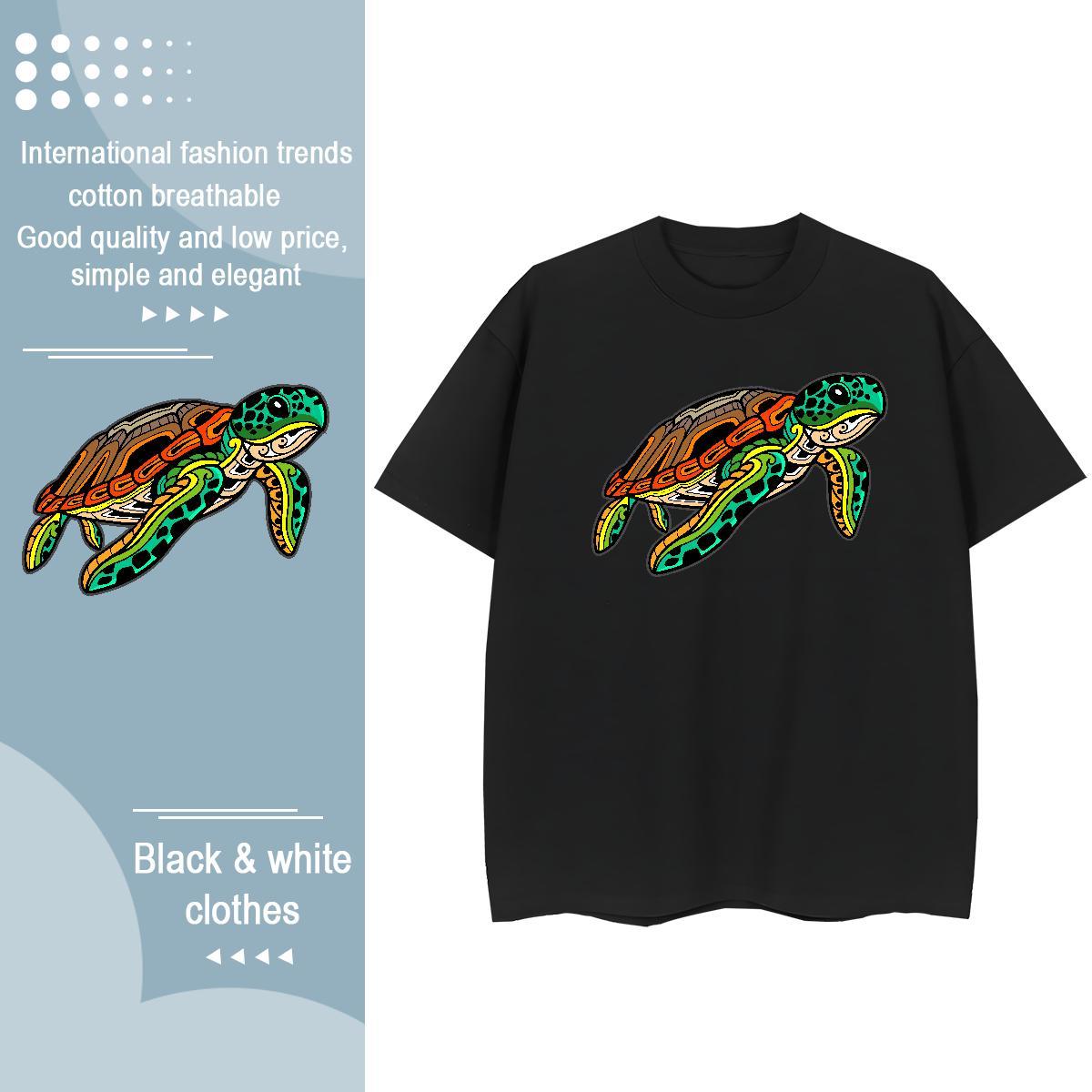 Wholesale T Shirt For Man tortoise Crew Neck Casual Beach Oversized 230g Cotton Men Clothes T-Shirt Designer Tops Shirt