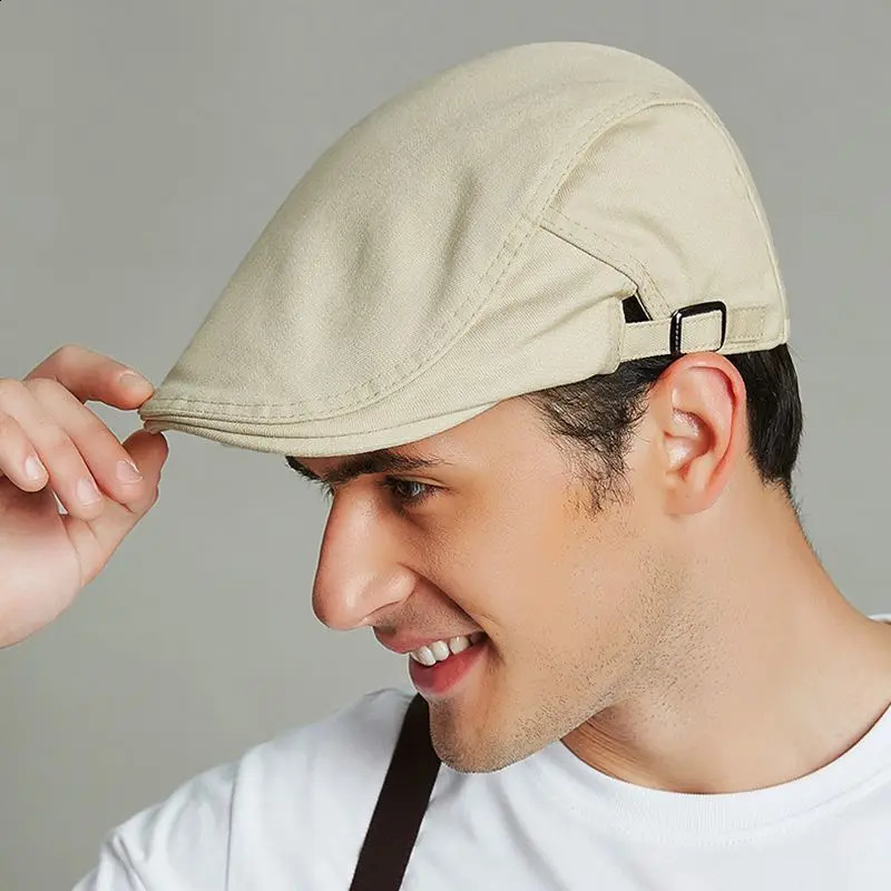 Mens Ivy Hat Fashion Big Head SpringSummer Leisure Beret Pure Cotton s Boys 5560cm 240812