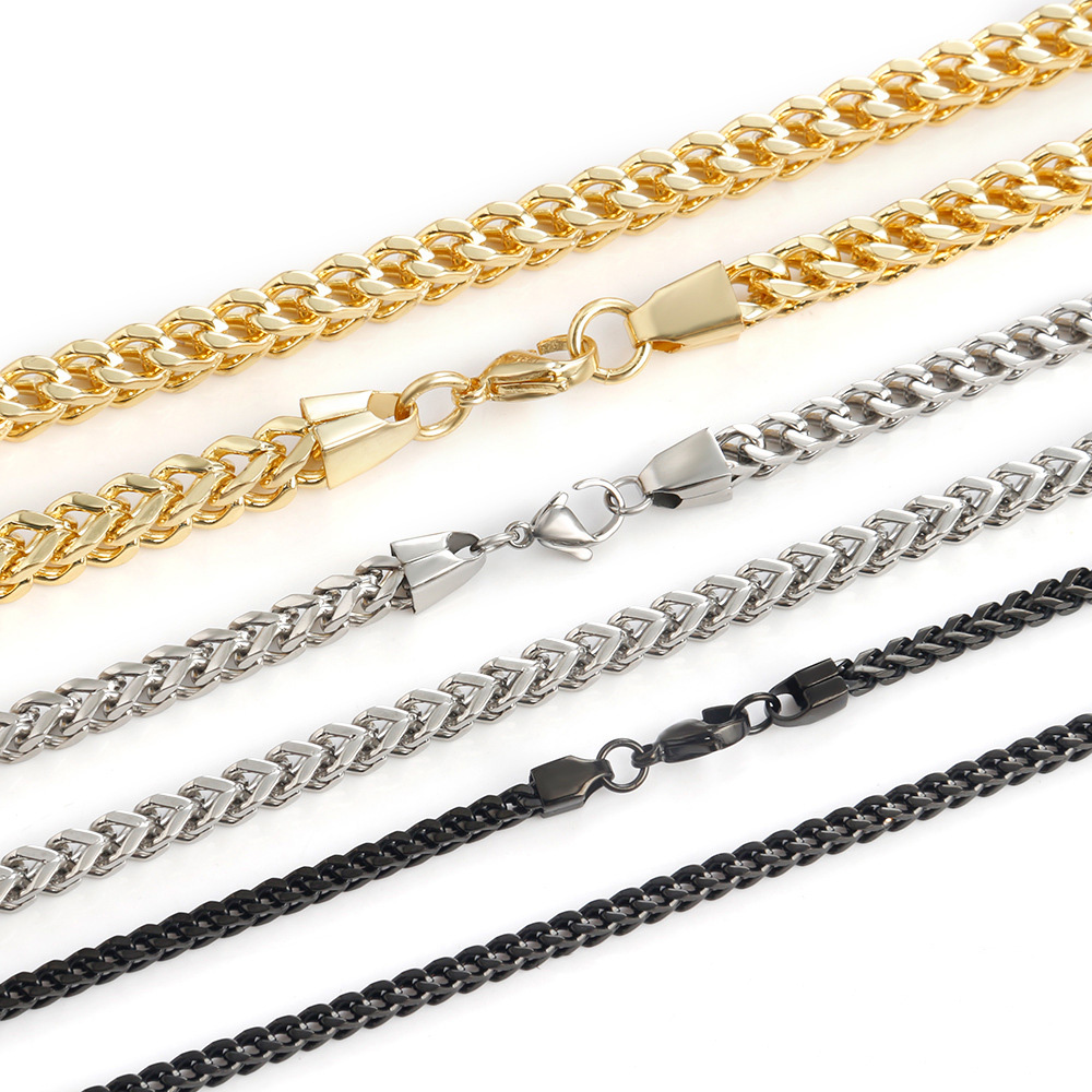 2.5mm-6mm Hip Hop Stainless Steel Smooth Link Chains Necklace Jewelry for Men and Women Jewelry Accessories