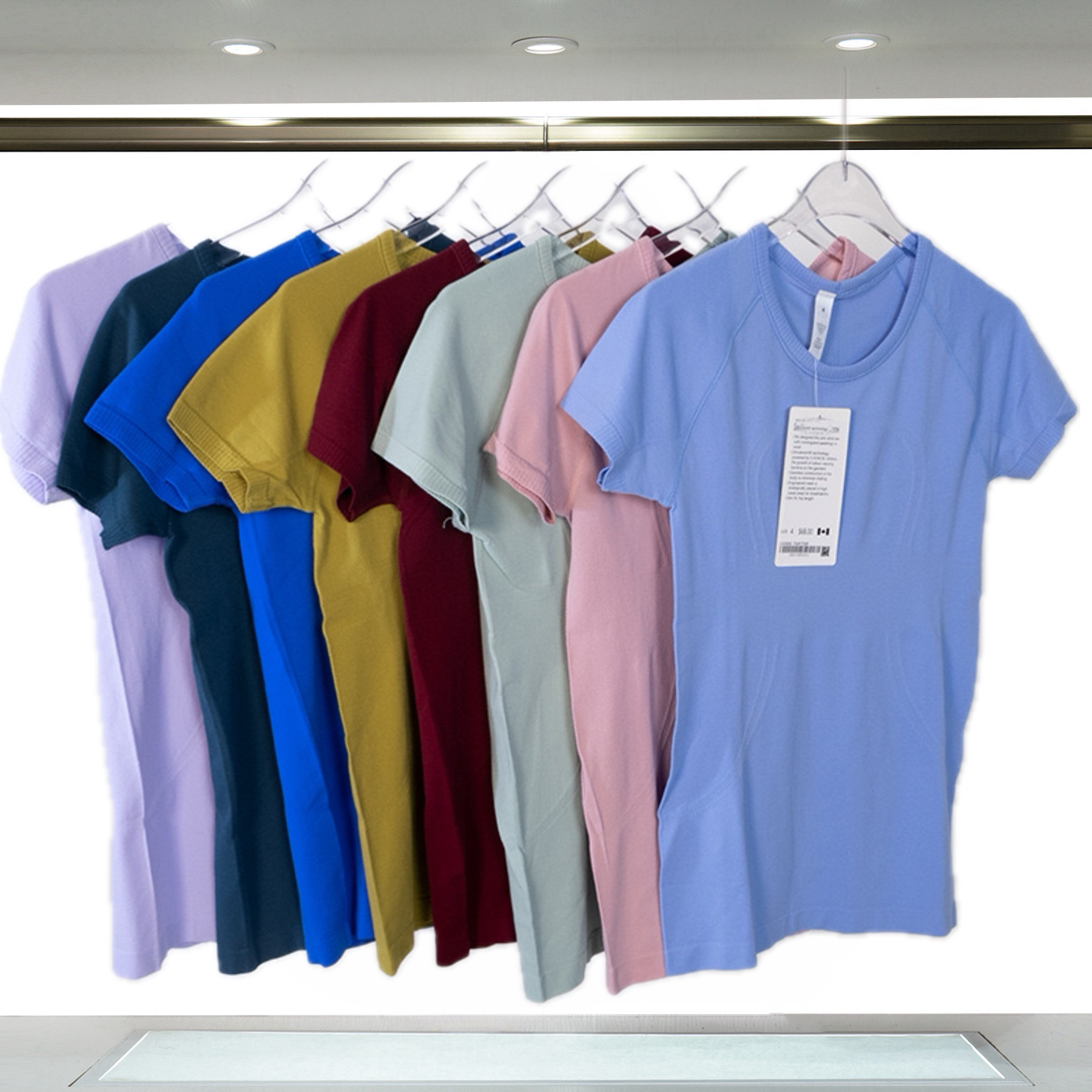 Align Women's Yoga Short Sleeve long sleeves Solid Color Nude Sports Shaping Waist Tight Fitness Loose Jogging Sportswear T-Shirt High-Elastic Breathable Running