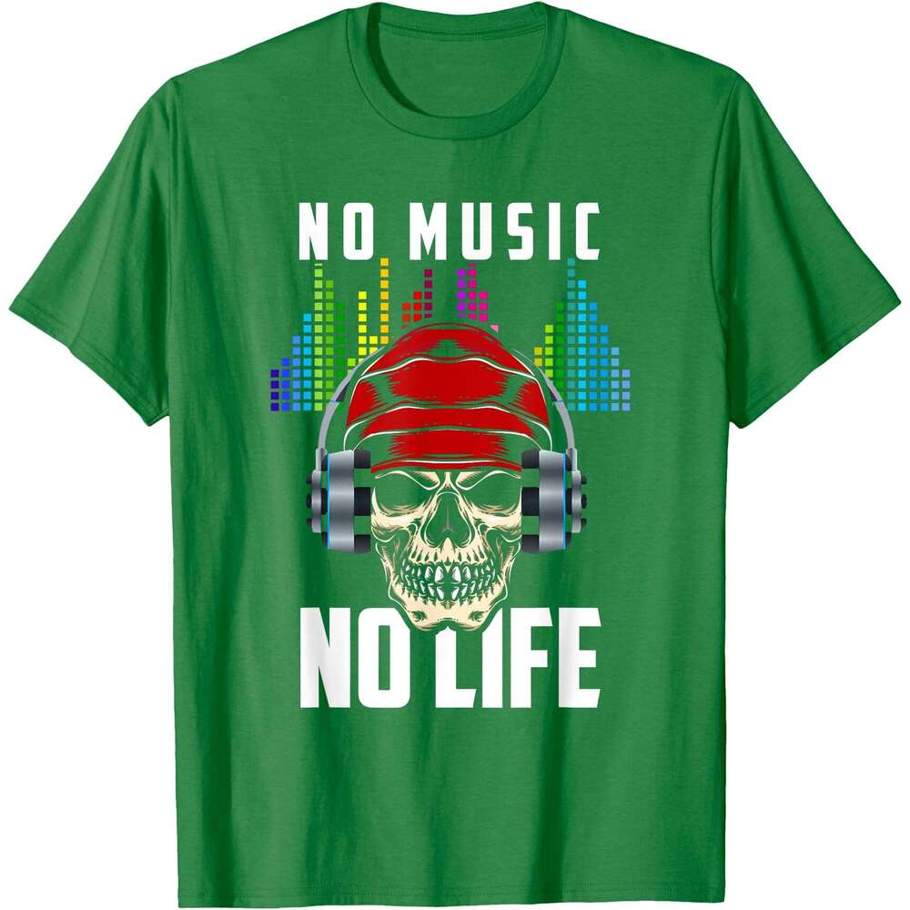 2025S Fashion Designer T Shirt For Mens Funny DJ Skull No Life Headphones Music Fans Gift T Shirt Shirts Tshirt Graphic Tee Casual Tops Clothes Short 