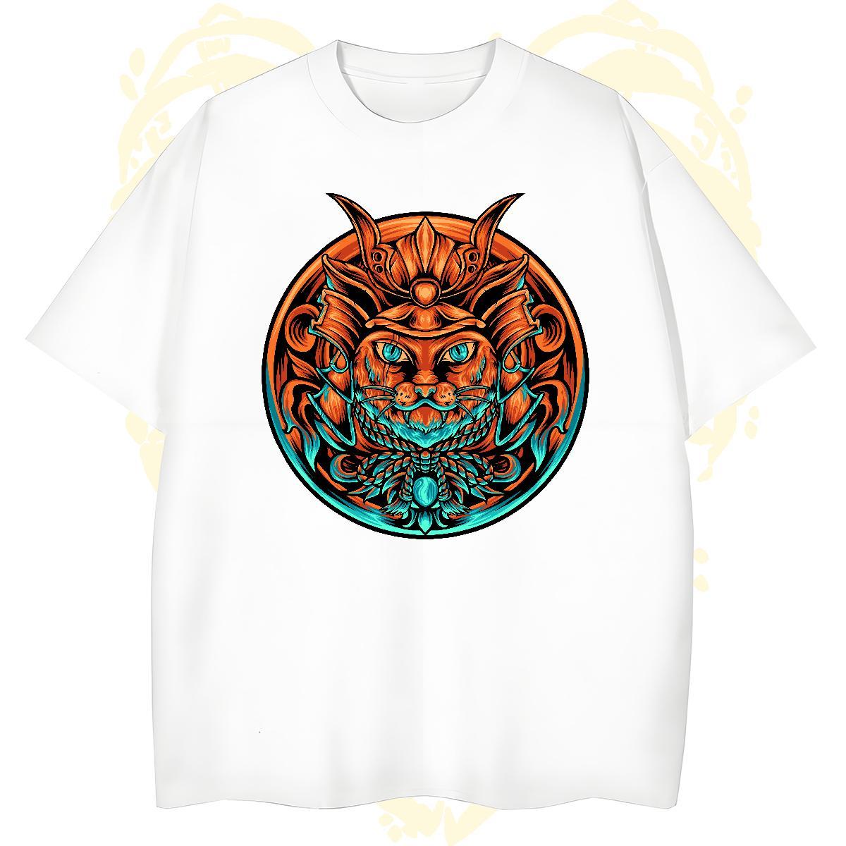Soft Mens T Shirts cat Round Neck Short Sleeve Street Wear Custom Print Oversized 230g Cotton Couples T Shirts Wholesale Tops Tees