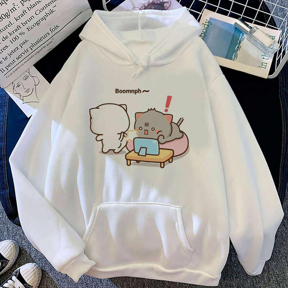 Women Men Aesthetic Trendy Hoodies Bubu Dudu Bear Graphic Printed Hooded Plus Size Pullover Unisex Prevalent Fashion Sweatshirt