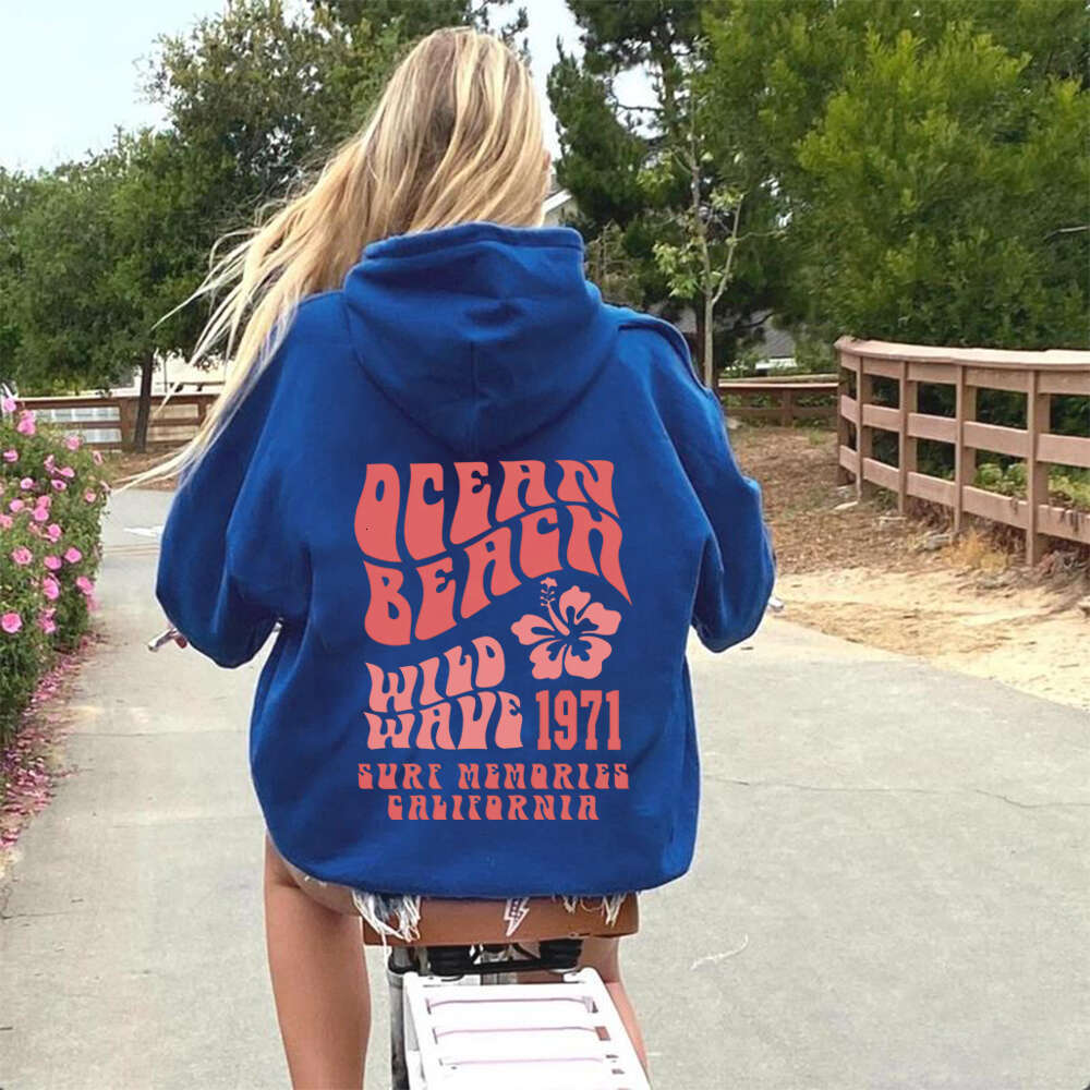 Beach Ocean Hooded Women Sweatshirts Haruku Autumn Winter Warm Plus Size Hoodie Comfortable Female Casual Fashion Streetwear