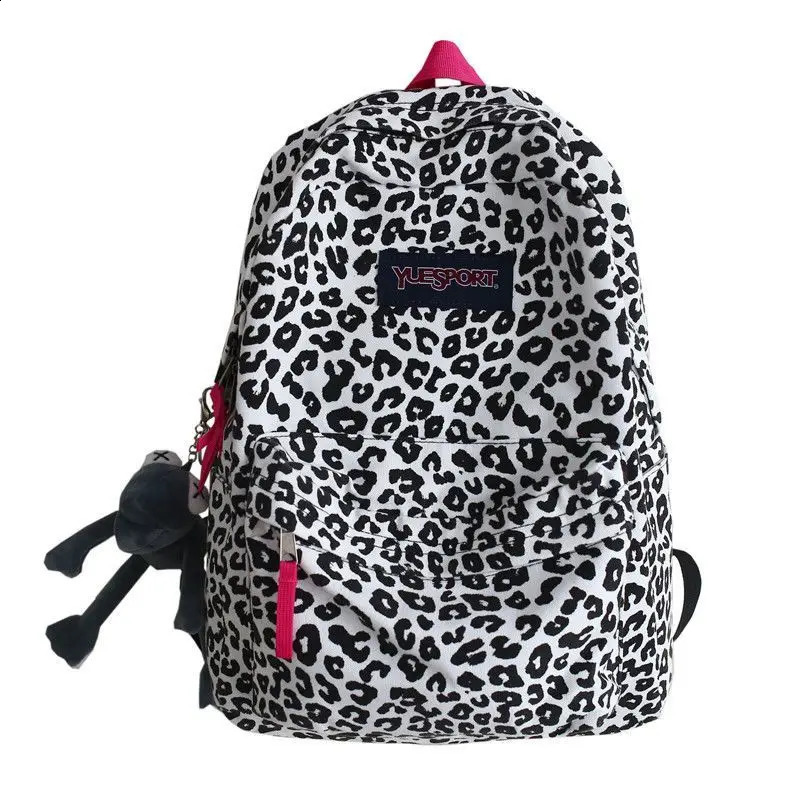 Fashion Leopard Backpacks Women Class Bag School Backpack College Student Bookbag Lightweight Large Travel Bags 240813