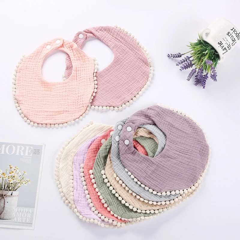 Bibs Burp Cloths Baby Bibs Infant Cotton Bib Newborn Solid Color Triangle Scarf Feeding Saliva Towel Bandana Burp Cloth Boys Girls Shower GiftL4812