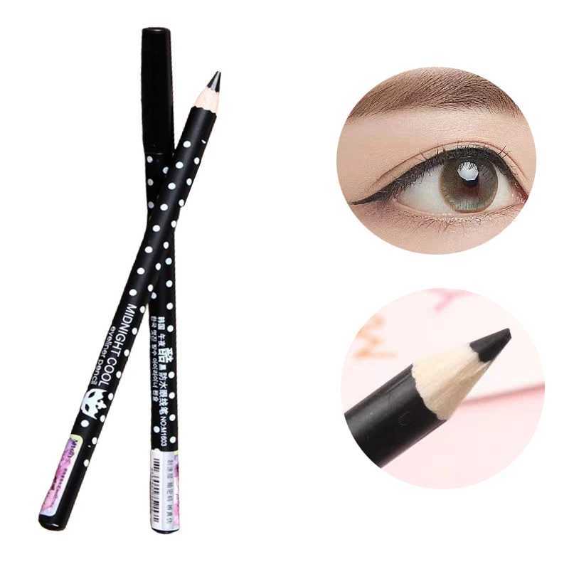 Cool Black Eyeliner Wooden Pencil Waterproof Long Lasting Gel Eye Liner Pen Dots Eyebrow Pencil Makeup Eye Beauty Cosmetics Tool Y240813