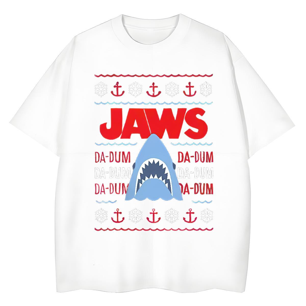TOP Quality T Shirts Men shark Breathable Short Sleeve Daily Outfit Skull 100% Cotton 230g Men Tops Tees Fashion Casual Top Tees
