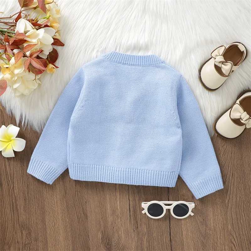 0-36M womens cardigan long sleeved V-neck button closure winter warm knit sweater W240813