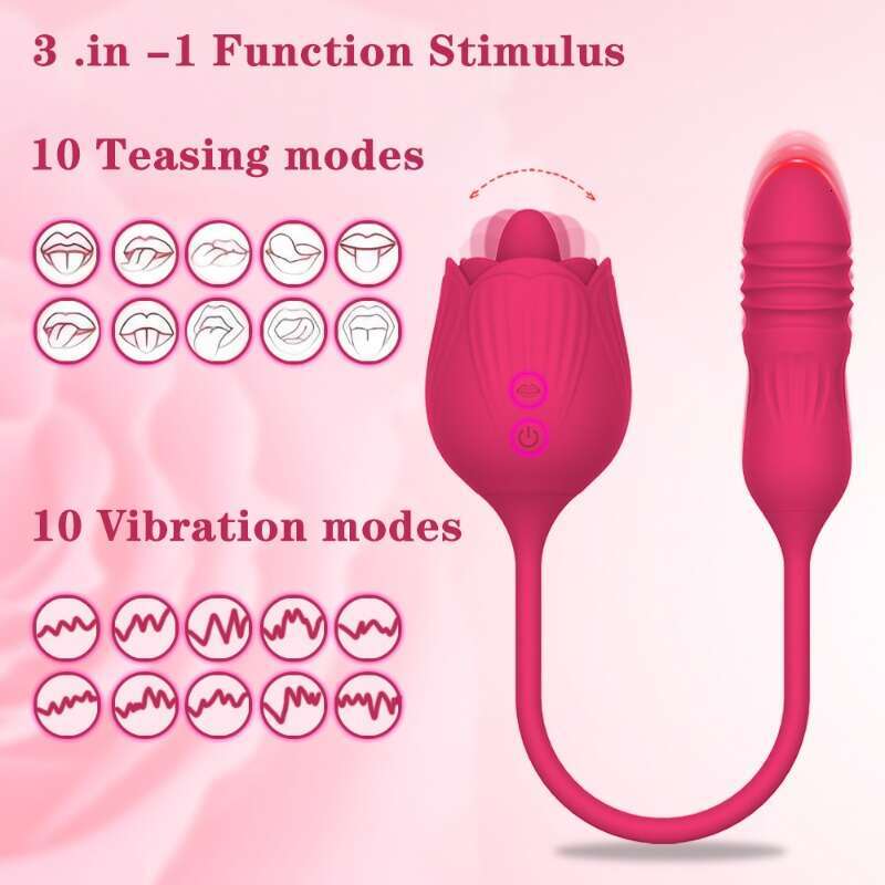 Rose Shape Vagina Sucking Vibrator G-spot Masturbation Nipple Sucker Oral Licking Clitoris Stimulation Sex Toys for Women