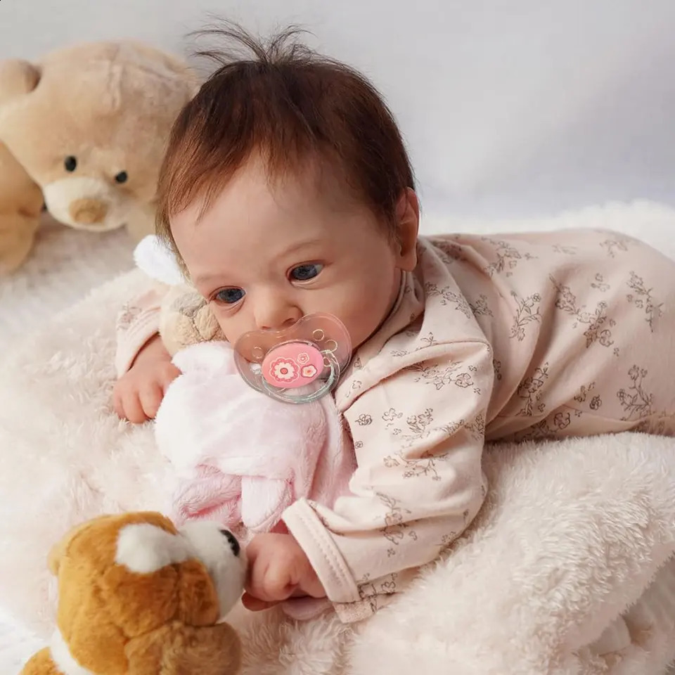 17-18Inch Finished Reborn Dolls Felicia Silicone Vinyl Or Cloth Doll Lifelike Adorable born Girl Christmas Gift for Kids 240808