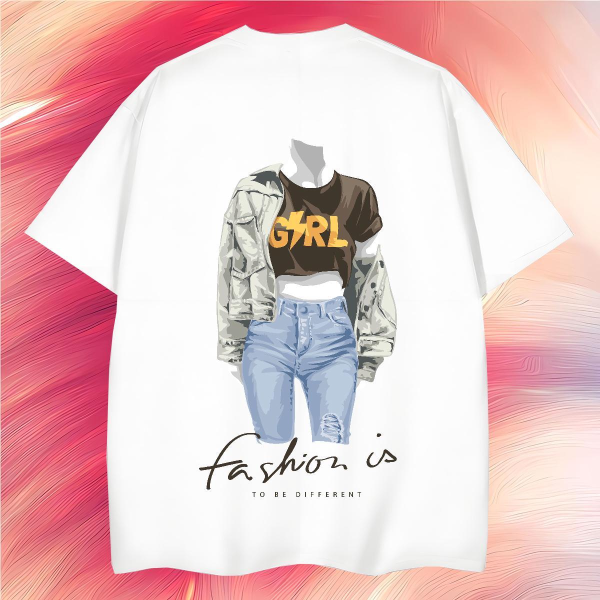 Men T Shirts 230g Cotton person Sports Casual Breathable Crew Neck Floral Print Men Tops Tees Designer Loose Tops Shirt