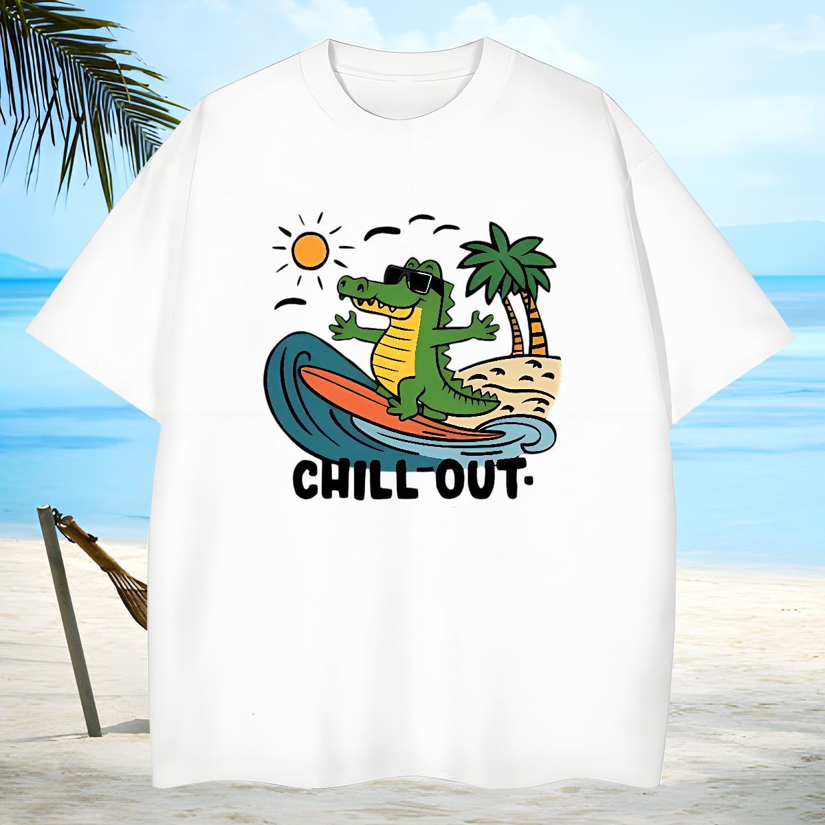 High Quality T Shirts Men dinosaur Breathable Soft High Street Hip Hop DIY Anime 230g Cotton Mens Tshirts Free Shipping Clothes