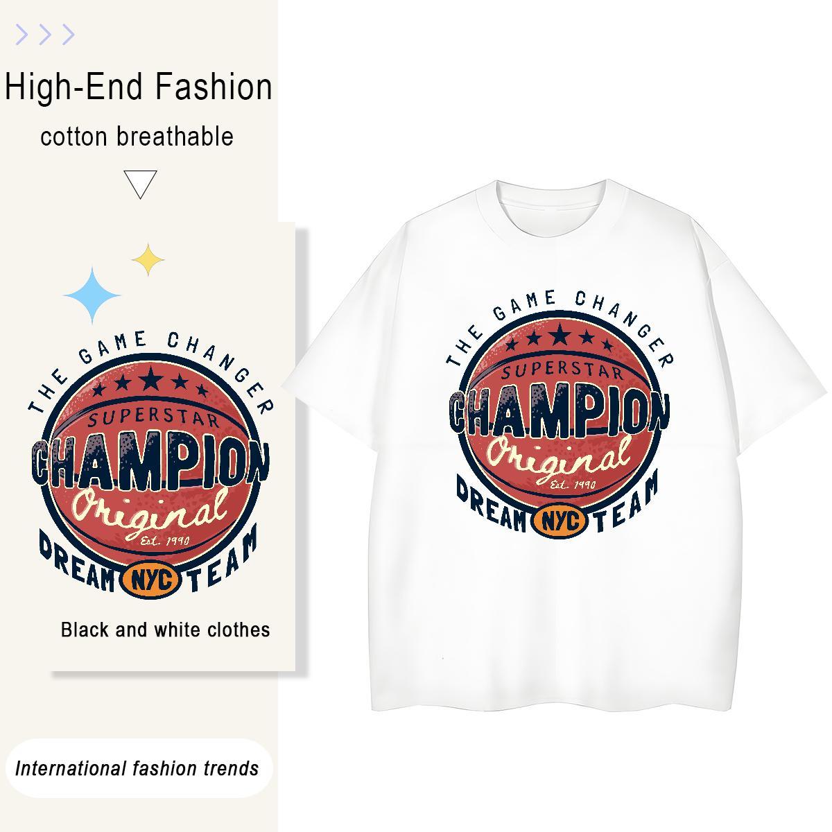 Soft Men Tshirts Daily Outfit 230g Cotton DIY Breathable Crew Neck letter T-Shirts for Men Fashion New Tees