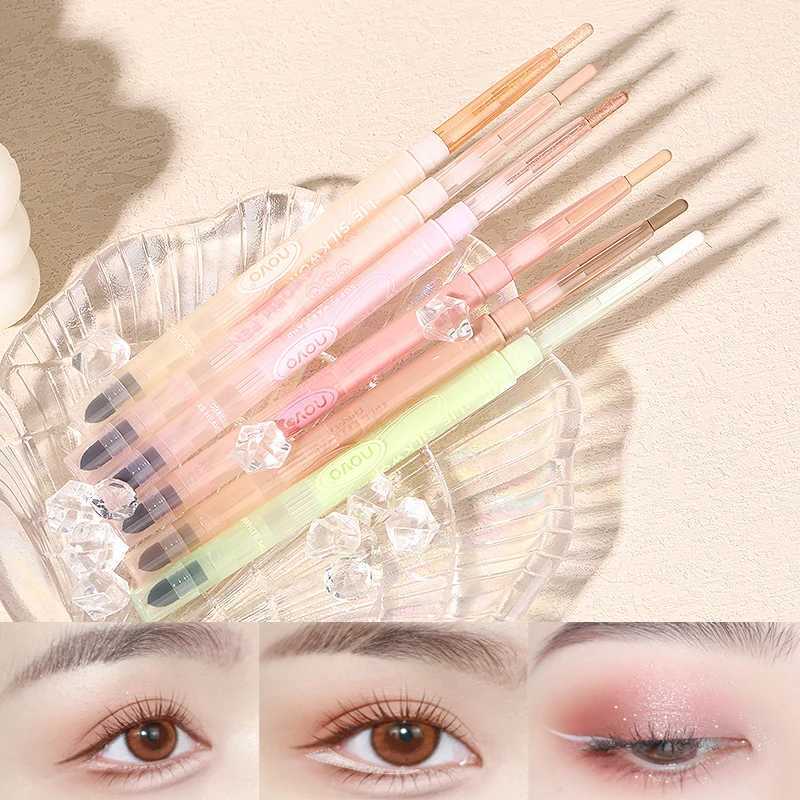 Silky Gel Lying Silkworm Eyeliner Pen Waterproof Matte Shimmer White Beige Makeup Eye Shadow Pencil Smooth Cosmetics Beauty Tool Y240813