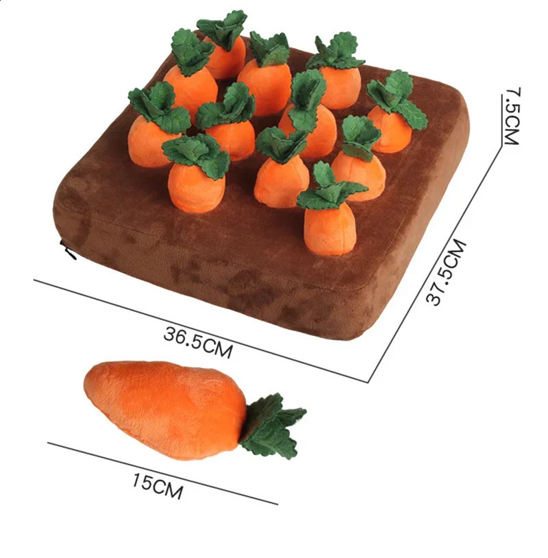 Dog Toys Snuffle Mat for Pet Plush Carrot Toy Mat Innovative Plush Vegetable Field Pull Radish Plush Carrot Dog Interactive Toys 240812