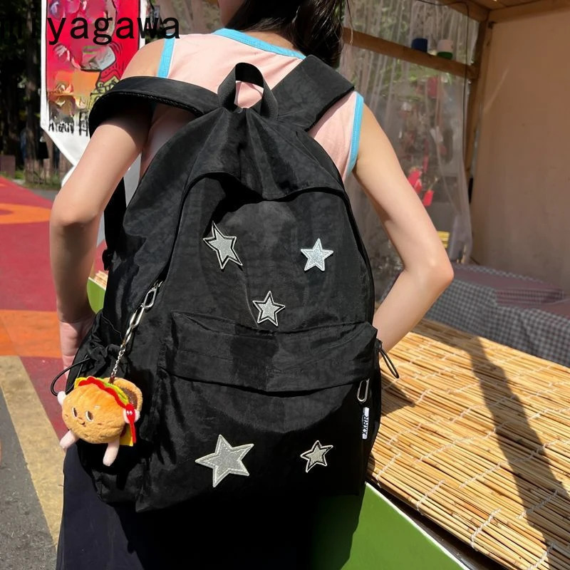 Miyagawa Spicy Star Backpack Womens Causal Y2k Backpack Fashion High Capacity Japanese Ins Cute School Bag 240813