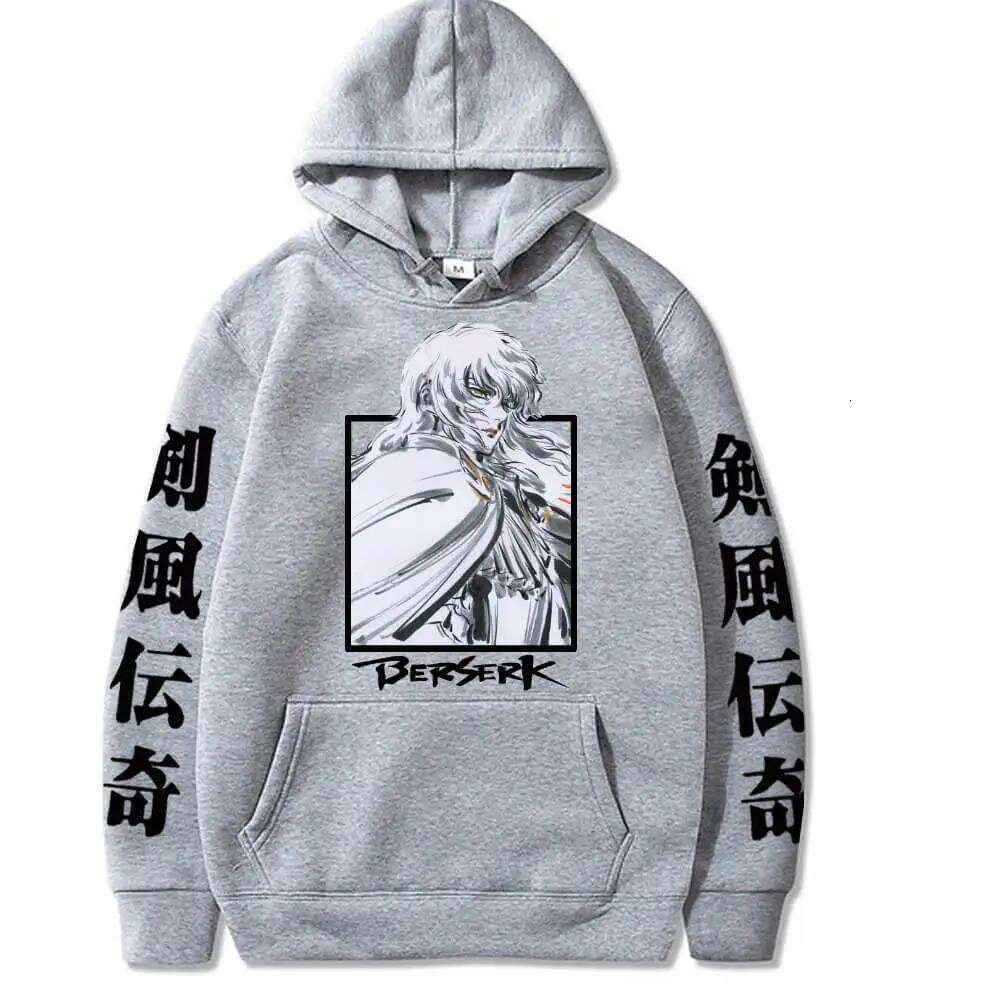 Anime Berserk Griffith Print Sweatshirt Men Women Long Sleeve Comfortable Soft Oversized Streetwear Japanese Manga Hoodies