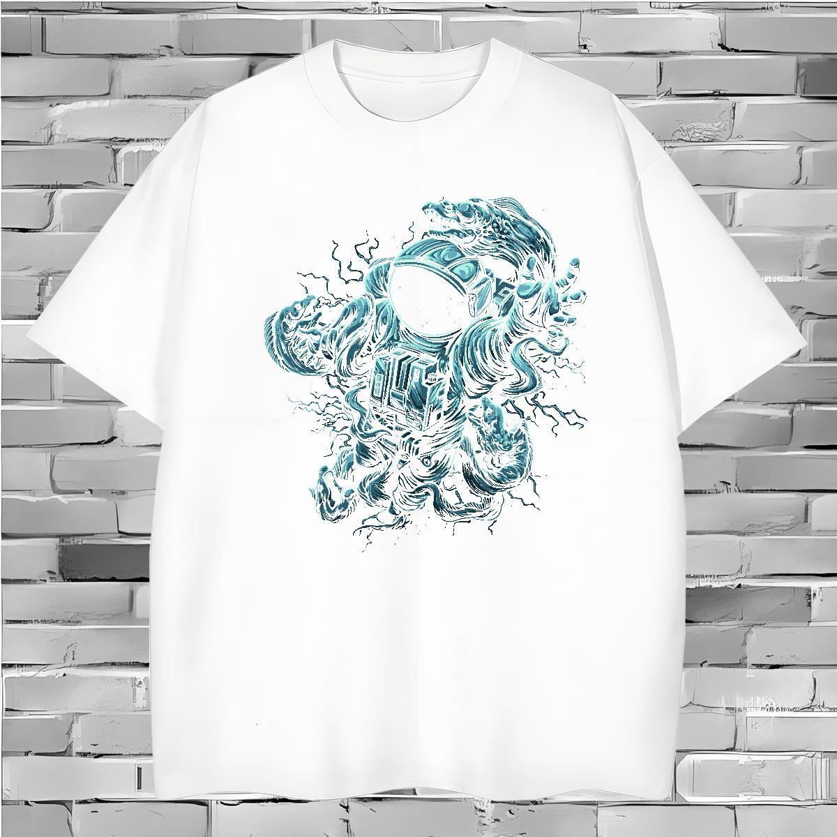 Man T Shirts 230g Pure Cotton universe Home Outdoor O Neck Short Sleeves Black White Mens Tshirts Fashion Designer Cool Tops